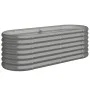 Gray powder coated steel flower bed planter 114x40x36 cm by , Pots and planters - Ref: Foro24-318864, Price: 34,18 €, Discoun...