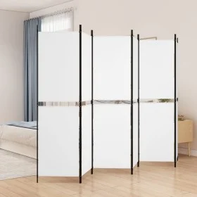 Divider screen with 6 white fabric panels 300x180 cm by , Room dividers - Ref: Foro24-350222, Price: 57,80 €, Discount: %