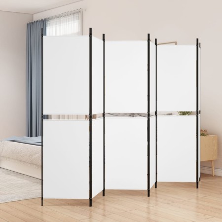 Trennwand mit 6 weißen Stoffbahnen 300x180 cm von , Raumteiler - Ref: Foro24-350222, Preis: 58,98 €, Rabatt: %