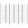 Divider screen with 6 white fabric panels 300x180 cm by , Room dividers - Ref: Foro24-350222, Price: 57,80 €, Discount: %