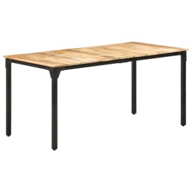 Mesa de comedor de madera de mango rugosa 160x80x7