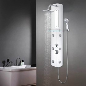 Silver shower panel 25x43x120 cm by , Jet nozzles for bathtubs and showers - Ref: Foro24-142994, Price: 205,86 €, Discount: %