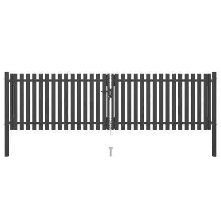 Puerta de valla del jardín de acero gris antracita 4x1,25 cm de , Puertas de jardín - Ref: Foro24-146333, Precio: 390,09 €