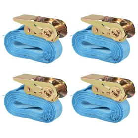 Ratschen-Befestigungsgurte, 4 Stück, 0,8 Tonnen, 6 m x 25 mm, blau von vidaXL, Spanngurte - Ref: Foro24-142652, Preis: 20,64 ...