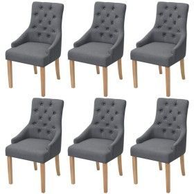 Dining chairs, 6 units, dark gray fabric. by vidaXL, dining chairs - Ref: Foro24-274424, Price: 822,88 €, Discount: %