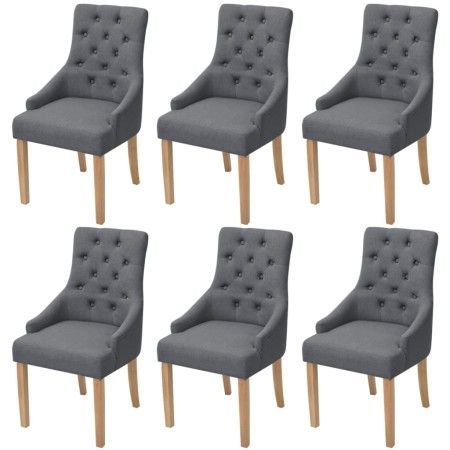 6 Esszimmerstühle aus dunkelgrauem Stoff von vidaXL, Essstühle - Ref: Foro24-274424, Preis: 822,88 €, Rabatt: %