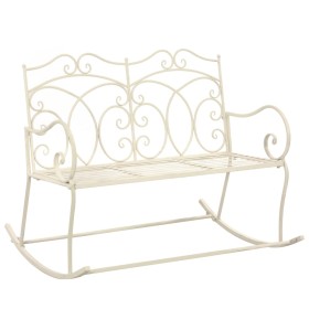 White aged metal garden bench 104 cm by , garden benches - Ref: Foro24-45436, Price: 151,95 €, Discount: %