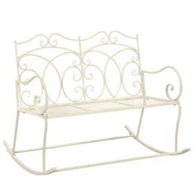 White aged metal garden bench 104 cm by , garden benches - Ref: Foro24-45436, Price: 149,07 €, Discount: %