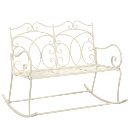 Banco de jardín metal blanco envejecido 104 cm de , Bancos de jardín - Ref: Foro24-45436, Precio: 151,98 €