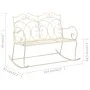 Banco de jardín metal blanco envejecido 104 cm de , Bancos de jardín - Ref: Foro24-45436, Precio: 149,07 €, Descuento: %