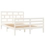 Estructura de cama de madera maciza de pino blanco 140x200 cm