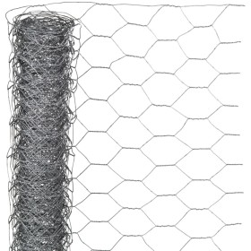 Nature Malla de alambre hexagonal acero galvanizado 0,5x10 m 25