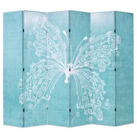 Folding room divider 228x170 cm blue butterfly by , Room dividers - Ref: Foro24-245888, Price: 144,32 €, Discount: %