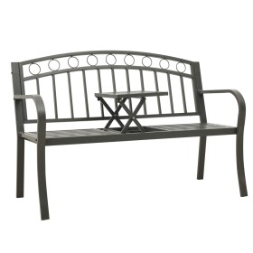 Banco de jardín con mesa acero gris 125 cm