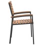 Stackable garden chairs, set of 4, made of solid acacia wood and metal. by , Garden chairs - Ref: Foro24-362015, Price: 354,5...