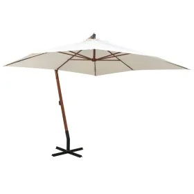 Hängeschirm mit weißer Holzstange 300x300 cm von , Sonnenschirme - Ref: Foro24-42968, Preis: 153,67 €, Rabatt: %