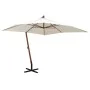 Hängeschirm mit weißer Holzstange 300x300 cm von , Sonnenschirme - Ref: Foro24-42968, Preis: 153,49 €, Rabatt: %