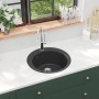 Küchenspüle aus Granit mit schwarzer runder Schüssel von vidaXL, Sinkt - Ref: Foro24-142956, Preis: 175,58 €, Rabatt: %