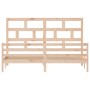 Estructura de cama de madera maciza de pino 200x200 cm