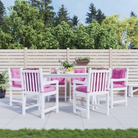 Cojín silla jardín respaldo bajo 6 uds tela rosa 100x50x7 cm
