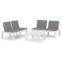 Set de muebles de jardín 3 piezas con cojines plástico blanco de , Conjuntos de jardín - Ref: Foro24-3059827, Precio: 315,34 ...