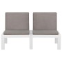 3-teiliges Gartenmöbel-Set mit weißen Kunststoffkissen von , Gartensets - Ref: Foro24-3059827, Preis: 313,96 €, Rabatt: %