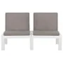 Set de muebles de jardín 3 piezas con cojines plástico blanco de , Conjuntos de jardín - Ref: Foro24-3059827, Precio: 315,34 ...