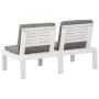 Set de muebles de jardín 3 piezas con cojines plástico blanco de , Conjuntos de jardín - Ref: Foro24-3059827, Precio: 315,34 ...