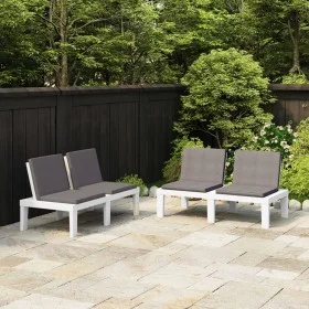 Garden benches with cushions 2 units white plastic by , garden benches - Ref: Foro24-3059825, Price: 248,50 €, Discount: %