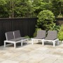 Gartenbänke mit Kissen 2 Einheiten aus weißem Kunststoff von , Gartenbänke - Ref: Foro24-3059825, Preis: 241,19 €, Rabatt: %