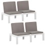 Gartenbänke mit Kissen 2 Einheiten aus weißem Kunststoff von , Gartenbänke - Ref: Foro24-3059825, Preis: 241,19 €, Rabatt: %