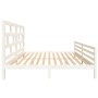 Estructura de cama madera maciza de pino blanca 200x200 cm
