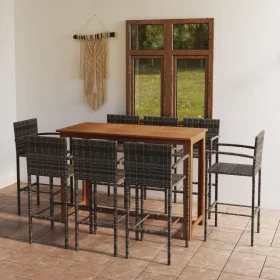 Garden bar set 9 pieces gray by , Garden sets - Ref: Foro24-3068021, Price: 647,77 €, Discount: %