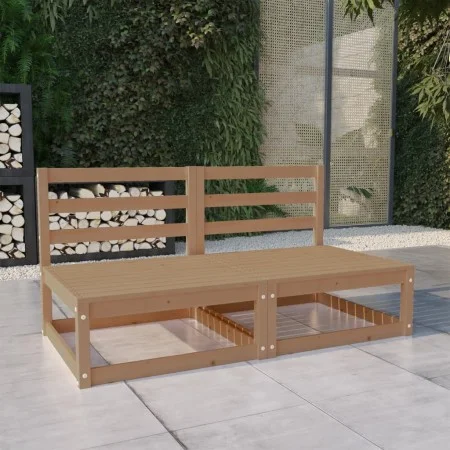2-Sitzer-Gartensofa aus massivem Kiefernholz in Honigbraun von , Outdoor-Sofas - Ref: Foro24-3075232, Preis: 129,54 €, Rabatt: %