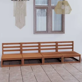 4-Sitzer-Gartensofa aus massivem Kiefernholz in Honigbraun von , Outdoor-Sofas - Ref: Foro24-3075342, Preis: 253,75 €, Rabatt: %