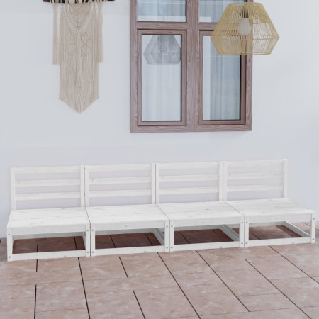 4-Sitzer-Gartensofa aus weißem massivem Kiefernholz von , Outdoor-Sofas - Ref: Foro24-3075340, Preis: 256,00 €, Rabatt: %
