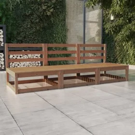 Honey brown 3-seater garden sofa solid pine wood by , Outdoor sofas - Ref: Foro24-3075302, Price: 213,63 €, Discount: %