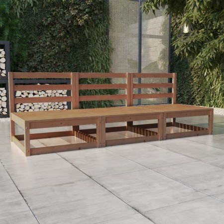 Honigbraunes 3-Sitzer-Gartensofa aus massivem Kiefernholz von , Outdoor-Sofas - Ref: Foro24-3075302, Preis: 216,84 €, Rabatt: %