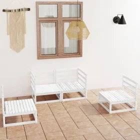 4-piece garden lounge set white solid pine wood by , Garden sets - Ref: Foro24-3075380, Price: 261,97 €, Discount: %
