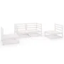 4-teiliges Garten-Lounge-Set aus weißem massivem Kiefernholz von , Gartensets - Ref: Foro24-3075380, Preis: 261,97 €, Rabatt: %