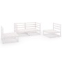 4-teiliges Garten-Lounge-Set aus weißem massivem Kiefernholz von , Gartensets - Ref: Foro24-3075380, Preis: 250,98 €, Rabatt: %
