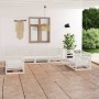 7-piece garden lounge set white solid pine wood by , Garden sets - Ref: Foro24-3075450, Price: 453,18 €, Discount: %