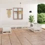 7-teiliges Gartenlounge-Set aus weißem massivem Kiefernholz von , Gartensets - Ref: Foro24-3075450, Preis: 453,52 €, Rabatt: %