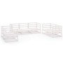 7-teiliges Gartenlounge-Set aus weißem massivem Kiefernholz von , Gartensets - Ref: Foro24-3075450, Preis: 453,18 €, Rabatt: %