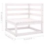 7-teiliges Gartenlounge-Set aus weißem massivem Kiefernholz von , Gartensets - Ref: Foro24-3075450, Preis: 453,52 €, Rabatt: %
