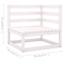 7-teiliges Gartenlounge-Set aus weißem massivem Kiefernholz von , Gartensets - Ref: Foro24-3075450, Preis: 453,18 €, Rabatt: %