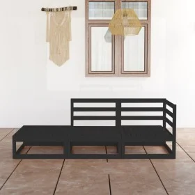 Garden furniture set 3 pieces black solid pine wood by , Garden sets - Ref: Foro24-3075473, Price: 217,53 €, Discount: %