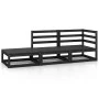 Juego de muebles de jardín 3 piezas negro madera maciza de pino de , Conjuntos de jardín - Ref: Foro24-3075473, Precio: 217,5...