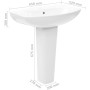 White ceramic freestanding washbasin 650x520x200 mm by vidaXL, Sinks - Ref: Foro24-143001, Price: 181,56 €, Discount: %