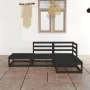 Gartenmöbel-Set 4-teilig aus schwarzem massivem Kiefernholz von , Gartensets - Ref: Foro24-3075478, Preis: 292,66 €, Rabatt: %